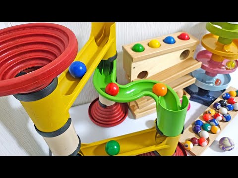 10 different marble run ASMR ☆ big balls x Trix Track x HABA wooden course
