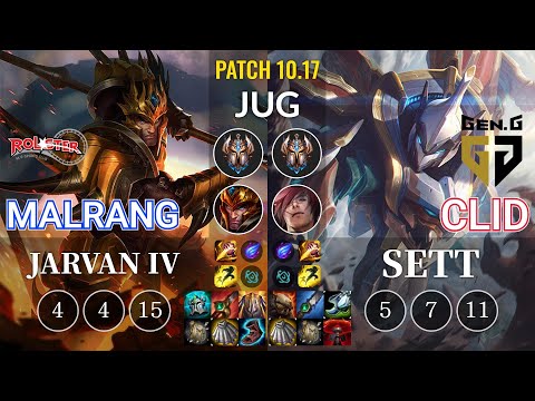 KT Malrang Jarvan IV vs GEN Clid Sett Jungle - KR Patch 10.17