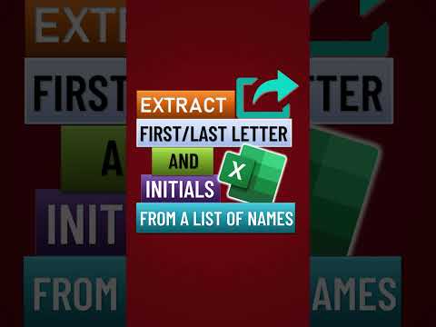 Extract the Initials from a list of names in excel by Pavan Lalwani | shorts #shorts #exceltips