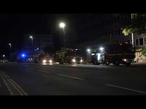 East Sussex fire and rescue service 6 pump fire call in Eastbourne