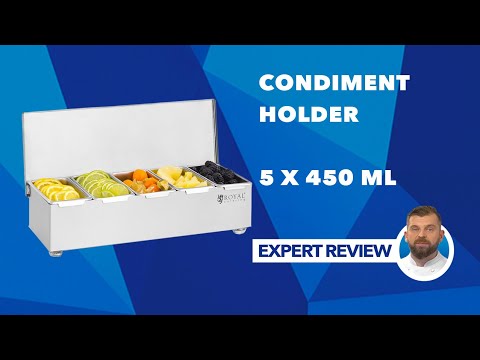 Video - Contenitore portacondimenti - acciaio inox - 5 x 450 ml