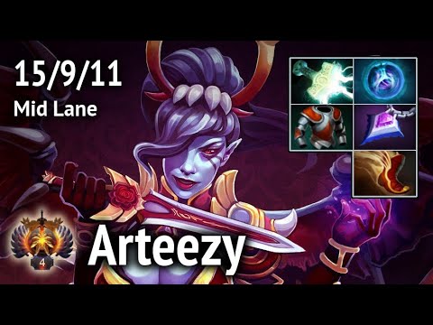 Queen of Pain Arteezy.EG Mid Lane VS Phantom Lancer InYourdreaM.Tigers Safe Lane. Full game. Dota 2
