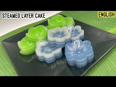 Khanom Chan  | Thai Layered Coconut Sweet Dessert | Thai dessert | Khanom Chan | Steamed Layer Cake