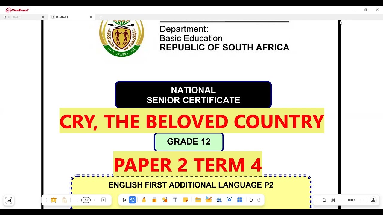 English Fal Grade 12 Cry, beloved country Paper 2 Term 4