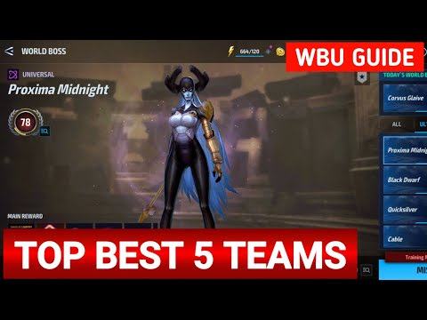 Top Best 5 Teams For Proxima Midnight | Proxima WBU Guide | Marvel Future Fight - MFF HINDI INDIA