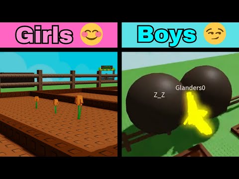 BOYS VS GIRLS in Grow a Garden *BIG COMPILATION*