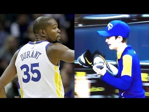 Kevin Durant Makes Young Warriors Fan CRY