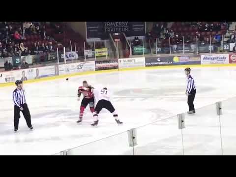 Hubert Poulin Vs David Lacroix & H. Poulin Sucker Punch L'officiel LNAH (07/04/2019)