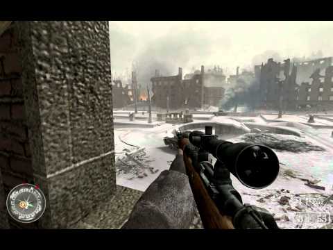 "Call of Duty 2", walkthrough on Veteran, Chapter 3 - Fortress Stalingrad, part 3 - Comrade Sniper