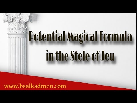 Potential Magical Formula in the Stele of Jeu