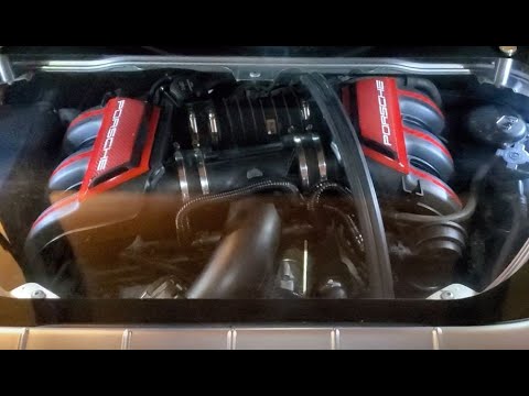 Porsche Cayman 987.1 clear engine cover w/red details