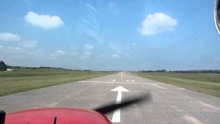 preview picture of video 'Landing at Bembridge, (EGHJ) Isle of Wight, in G-ROLY on 29/05/2012'