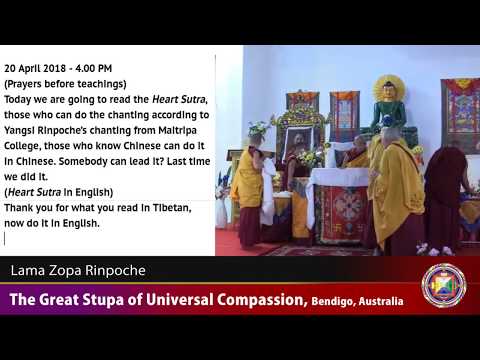 20180420 1600 LZR GSUC Bendigo - Benefits of Bodhichitta. Story of Rinpoche's mothers incarnation p1