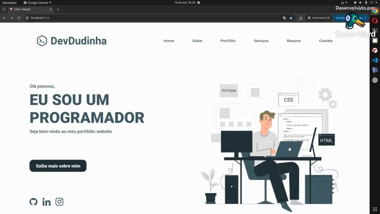 Criando portfólio-  Duda | (React.JS)