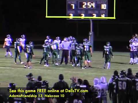 2010 SCC Football: A-F 13, Nekoosa 10 (TDs & scores)