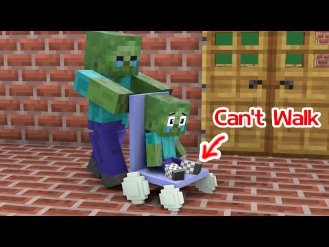 Baby Zombie Can't Walk - Sad Story - Minecraft Animation