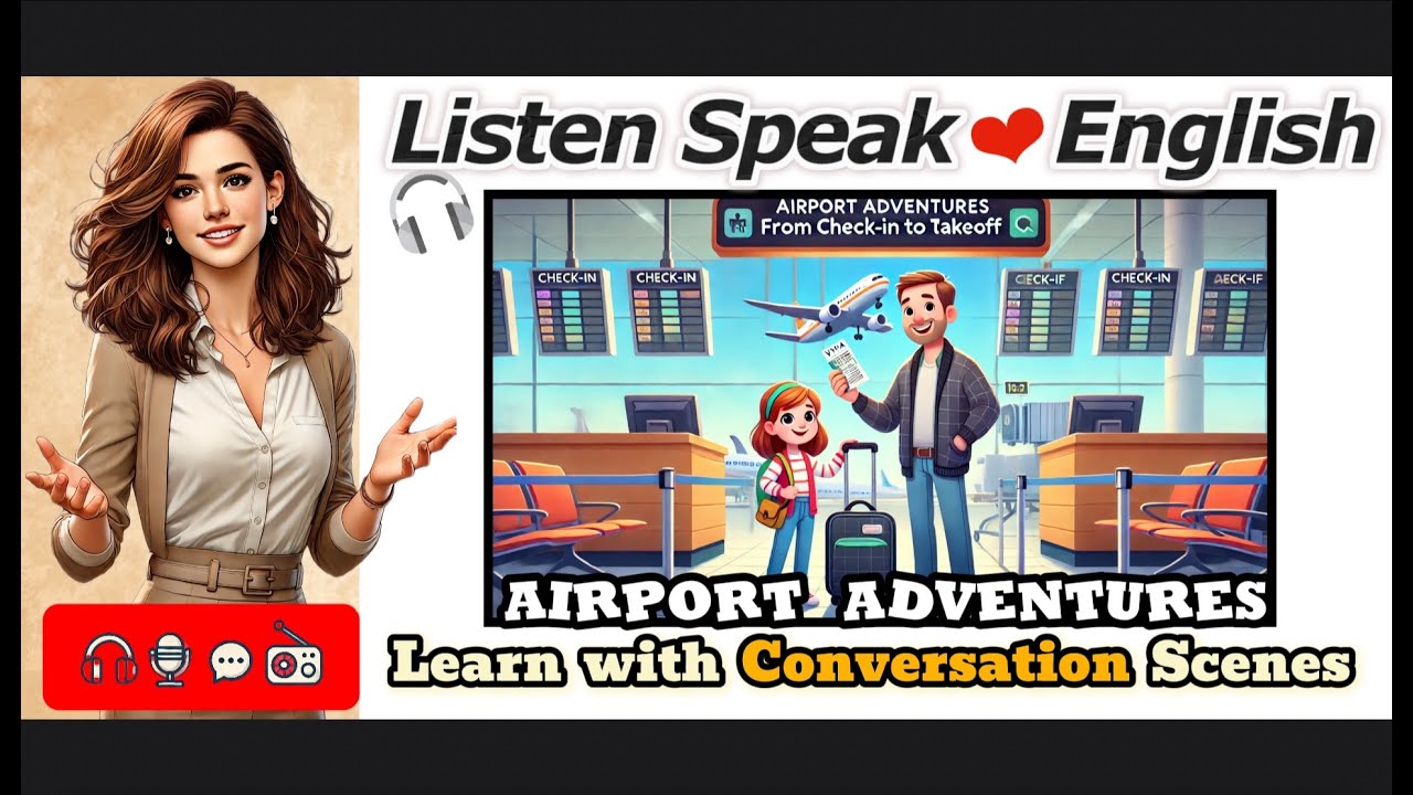 English Scene Conversation - 'From Check-in to Takeoff : Airport Adventures’