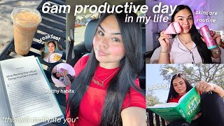 6AM PRODUCTIVE DAY IN MY LIFE ⛅️ reading, cleaning, mindful habits, skincare & cooking!