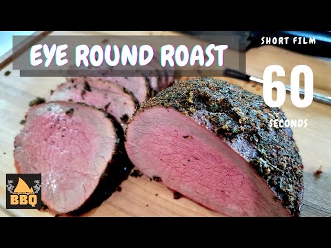 Beef Eye Round Roast Medium Rare Smoked on Traeger...