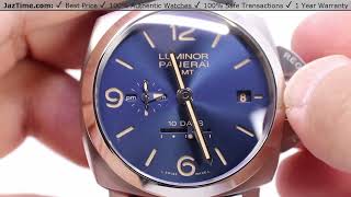 ▶ Panerai Luminor GMT 10 Days Stainless Steel Blue Dial Alligator Leather Strap PAM00986 - REVIEW