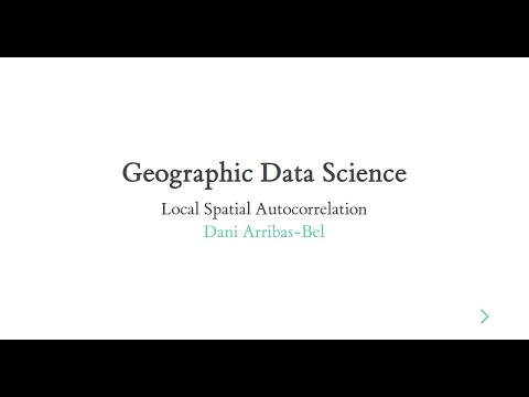 Local Spatial Autocorrelation - A Course on Geographic Data Science