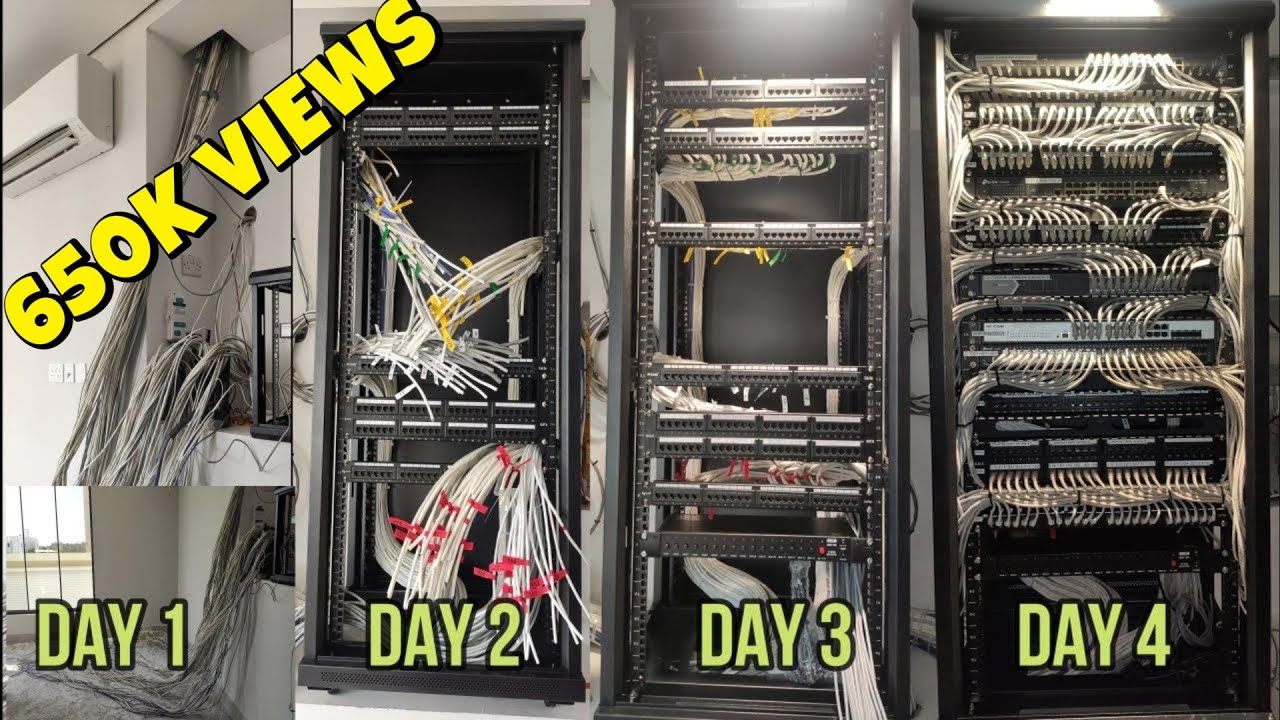 Installation Network data Server Rack And cable management 27U cabinet Best Setup For Office or home