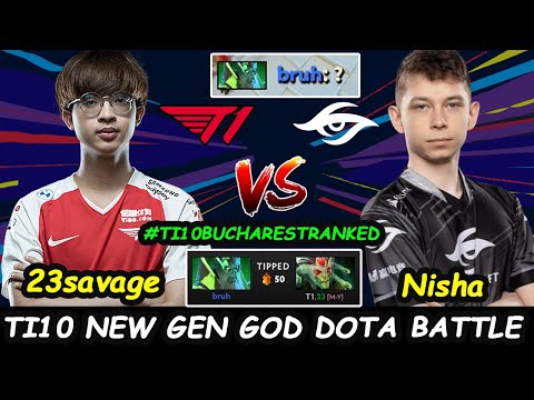 T1 23savage Medusa vs Secret Nisha Necrophos MIDLANE - Ti10 Ranked BATTLE Dota 2 pro gameplay