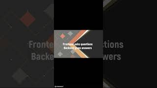 Frontend vs Backend