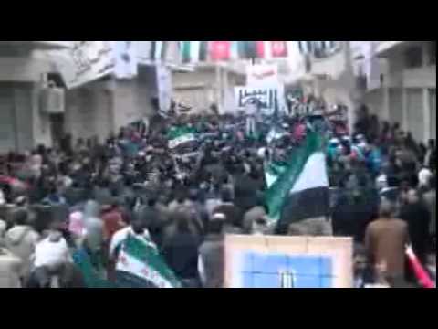 مظاهرة حاشدة في حي الشماس في حمص في جمعة "دعم الجيش السوري الحر"