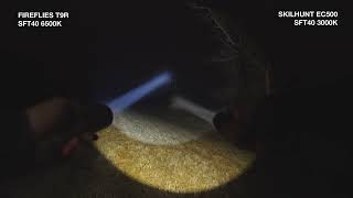 SKILHUNT EC500 (SFT40 3000K) vs FIREFLIES T9R (SFT40) 6500K [BEAMSHOTS]