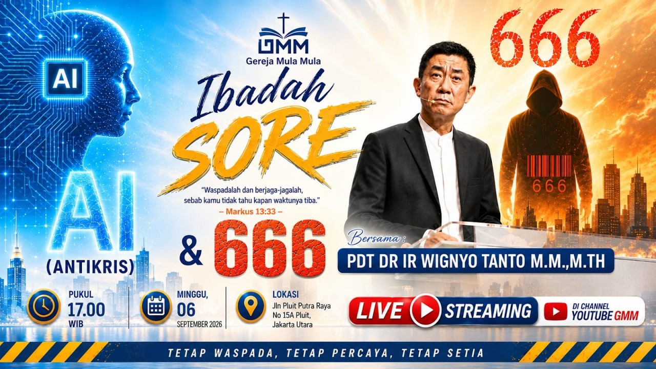 IBADAH SORE – AI & 666 (ANTIKRIS) – Pdt. Dr. Ir. Wignyo Tanto, M.M., M.Th.