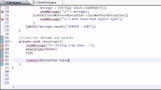 Intermediate Java Tutorial - 55 - Closing Down the Client Stuff