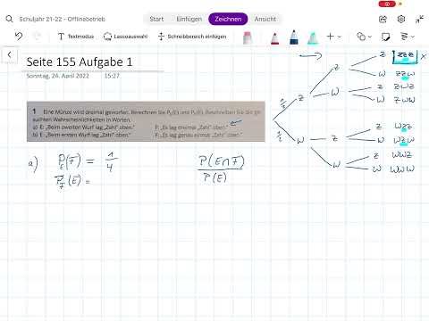 Klasse 10: Seite 20, Aufgabe 9 - Bedingte Wahrscheinlichkeit beim Münzwurf