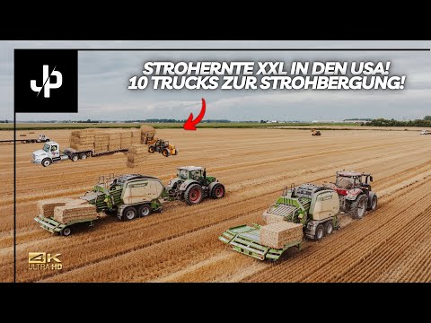XXL straw harvesting in the USA! || JP Agrar