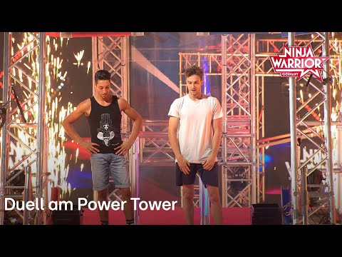 Alex Wurm & René Casselly face off in a duel on the Power Tower! | Ninja Warrior Germany 2021