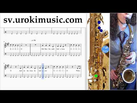 Lär Dig Spela Saxofon (Tenorsaxofon) Old MacDonald - Had a Farm Tabs Nybörjare Del 2 um-b492