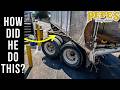 Driver DESTROYS Trailer Axles With Concrete Pole