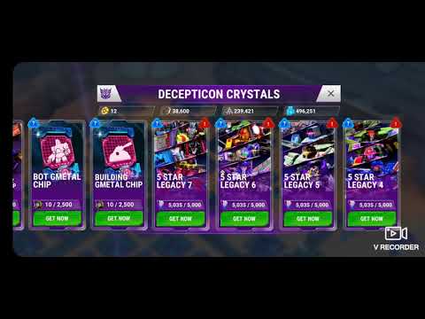 Transformers Earth Wars 4 Star and 5 Star crystals.