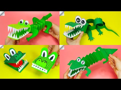How to Make a Crocodile Paper moving paper toys easy paper crafts