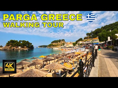 Parga Greece Walking Tour 4K – Morning Walk Piso Krioneri to Venetian Castle