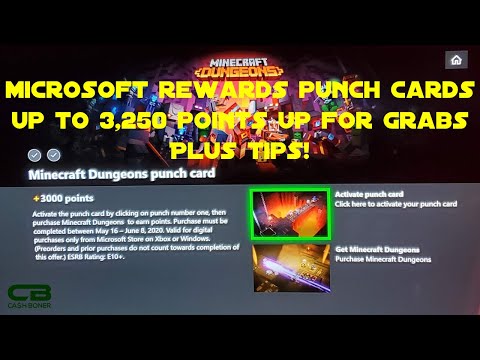Minecraft Dungeons Microsoft Rewards Punch Cards - Up to 3,250 Points up for Grabs! Plus Tips!