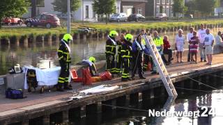 preview picture of video 'Auto te Water Bassin Weert, bestuurder gewond en op de vlucht'