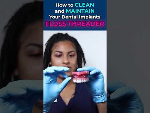 How To Floss With Dental IMPLANTS 🦷 #shorts