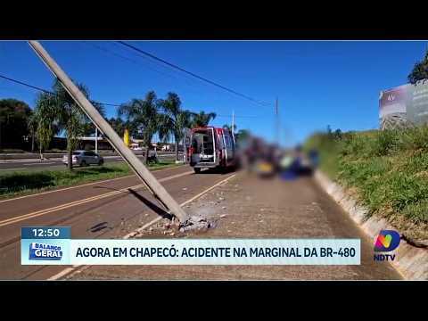 Acidente na marginal da BR-480 mobiliza equipes em Chapecó