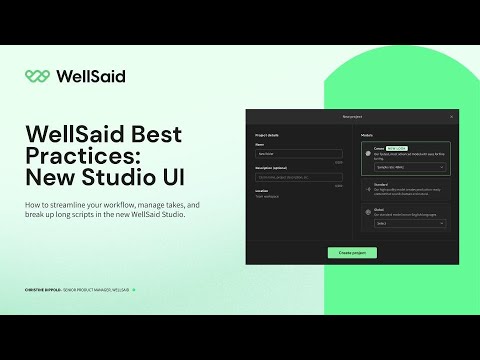 WellSaid's New Studio UI