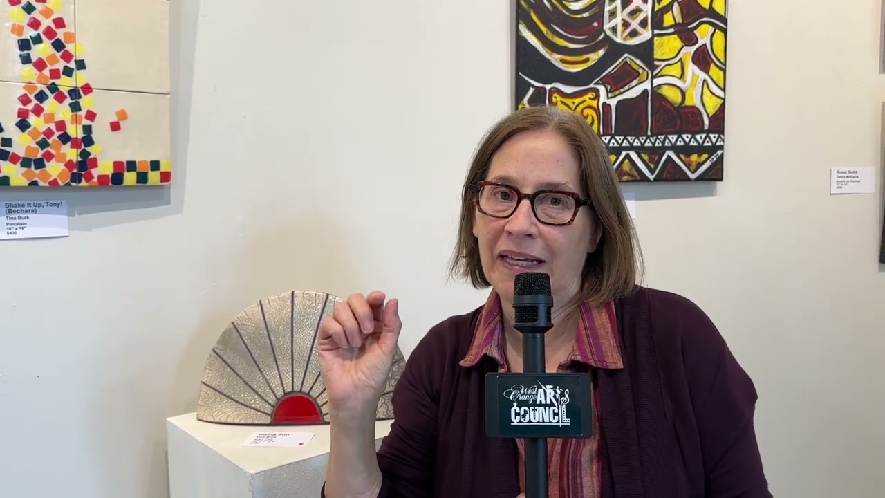 Tina Burk Discusses Her Newest Artwork at the West Orange Art Gallery, West Orange, NJ
