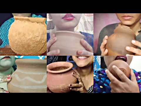 Asmr Clay Matka Crunch Compilation|| No talking only satisfying sounds 🔥😍