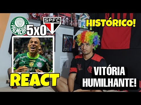 REACT PALMEIRAS 5 X 0 SÃO PAULO MELHORES MOMENTOS BRASILEIRÃO 2023 GOLEADA HISTÓRICA