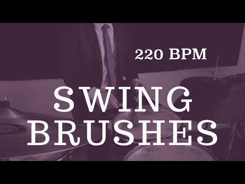 Jazz Drum Brushes Play Along - Fast Swing - 220 BPM