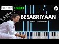 Besabriyaan Piano Tutorial Instrumental Cover | Armaan Malik | M.S. Dhoni | Sushant Singh Rajput
